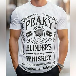 Peaky Blinders Whiskey Graphic Men’s Oversized T-shirt Tee XXL
